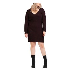 BLACK TAPE Womens Black Long Sleeve Knee Length Sweater Dress Plus X